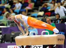 İdman gimnastikası üzrə fərdi çoxnövçülük yarışlarında ölkəmizi kişilər arasında Oleq Stepko təmsil edir. Bakı, Azərbaycan, 18 iyun 2015